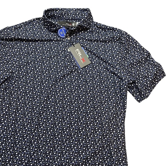 RLX Ralph Lauren Airflow Performance Golf Ball Club Print Polo Shirt Men's Small - Picture 4 of 11